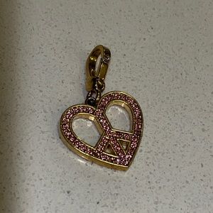 JUICY COUTURE HEART PEACE SIGN BRACELET CHARM